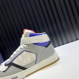 Dior Oblique Printed Calf Leather High Top Sneakers For Men And Women 