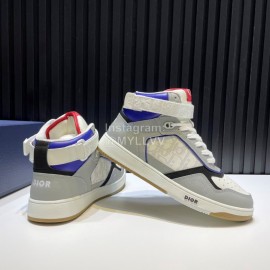 Dior Oblique Printed Calf Leather High Top Sneakers For Men And Women 