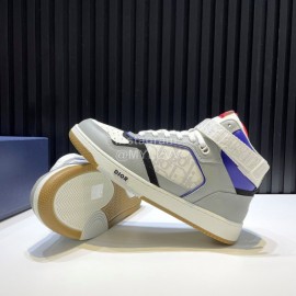 Dior Oblique Printed Calf Leather High Top Sneakers For Men And Women 