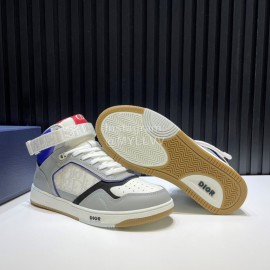 Dior Oblique Printed Calf Leather High Top Sneakers For Men And Women 
