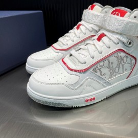 Dior Oblique Printed Calf Leather High Top Sneakers For Men And Women Red