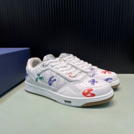 Dior Oblique Galaxy Printed Calf Leather Sneakers For Men And Women 