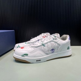 Dior Oblique Galaxy Printed Calf Leather Sneakers For Men And Women 