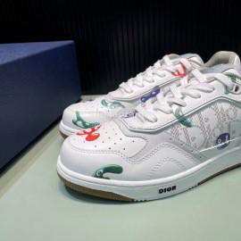 Dior Oblique Galaxy Printed Calf Leather Sneakers For Men And Women 