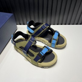 Dior Atlas Oblique Printed Leather Nylon Lace Scandals For Men And Women Blue