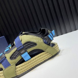 Dior Atlas Oblique Printed Leather Nylon Lace Scandals For Men And Women Blue