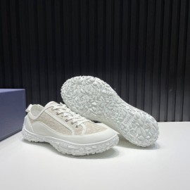 Dior Oblique Printed Jacquard Fabric Sneakers For Men And Women Beige