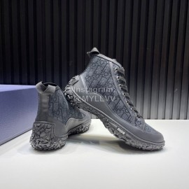 Dior Oblique Printed Jacquard Fabric High Top Sneakers For Men And Women Black