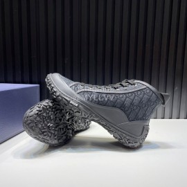 Dior Oblique Printed Jacquard Fabric High Top Sneakers For Men And Women Black