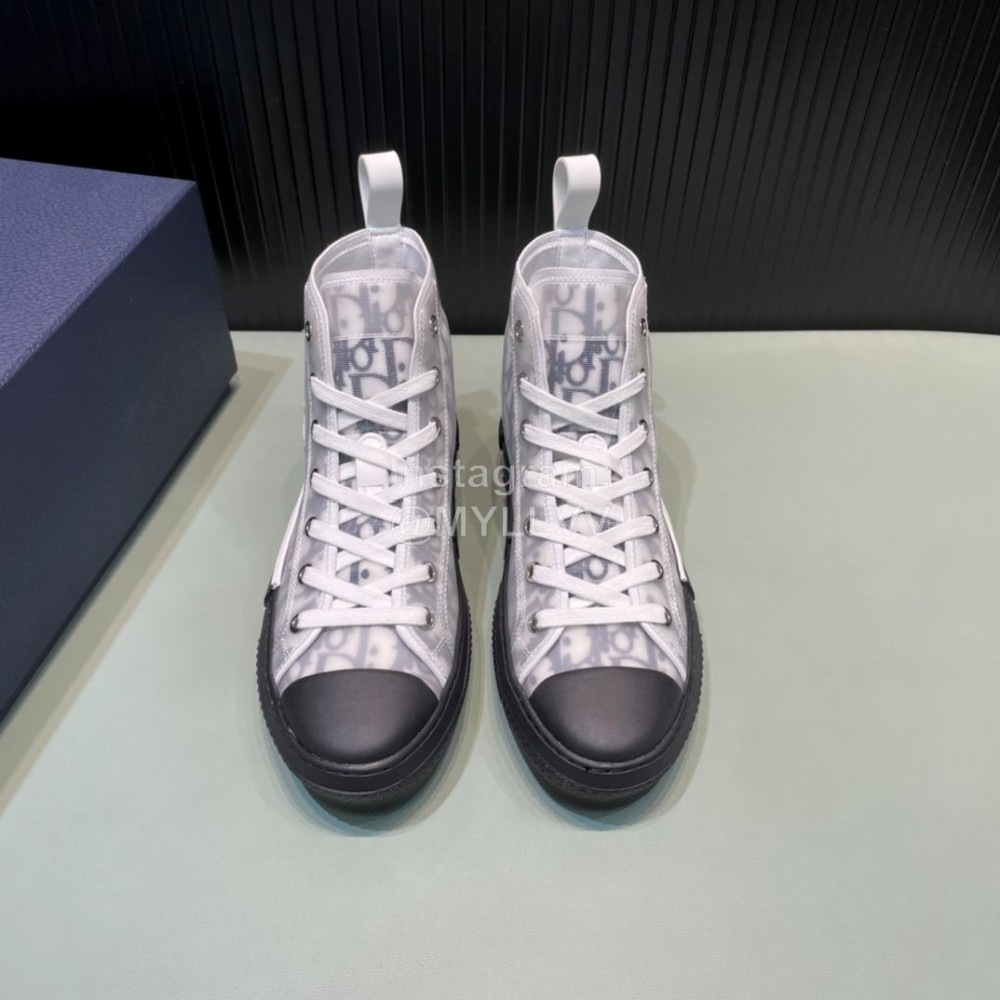 Dior Oblique Printed High Top Gray Casual Shoes For Men And Women 