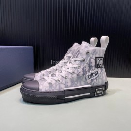 Dior Oblique Printed High Top Gray Casual Shoes For Men And Women 