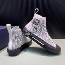 Dior Oblique Printed High Top Gray Casual Shoes For Men And Women 