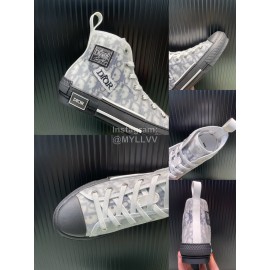 Dior Oblique Printed High Top Gray Casual Shoes For Men And Women 