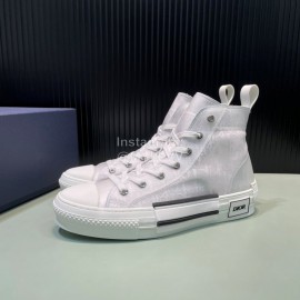 Dior Oblique Printed High Top White Casual Shoes For Men And Women 