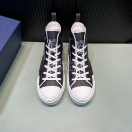 Dior Oblique Printed Gray High Top Casual Shoes For Men And Women 
