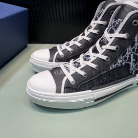Dior Oblique Printed Gray High Top Casual Shoes For Men And Women 