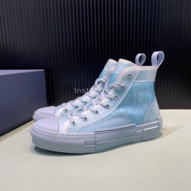 Dior Oblique Printed High Top Blue Casual Shoes For Men And Women