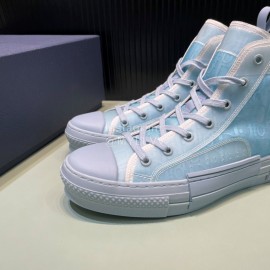 Dior Oblique Printed High Top Blue Casual Shoes For Men And Women