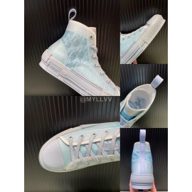 Dior Oblique Printed High Top Blue Casual Shoes For Men And Women