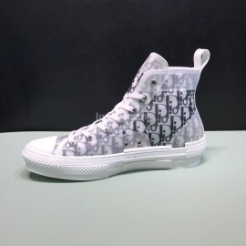 Dior Black Oblique Printed High Top Couple Casual Shoes 