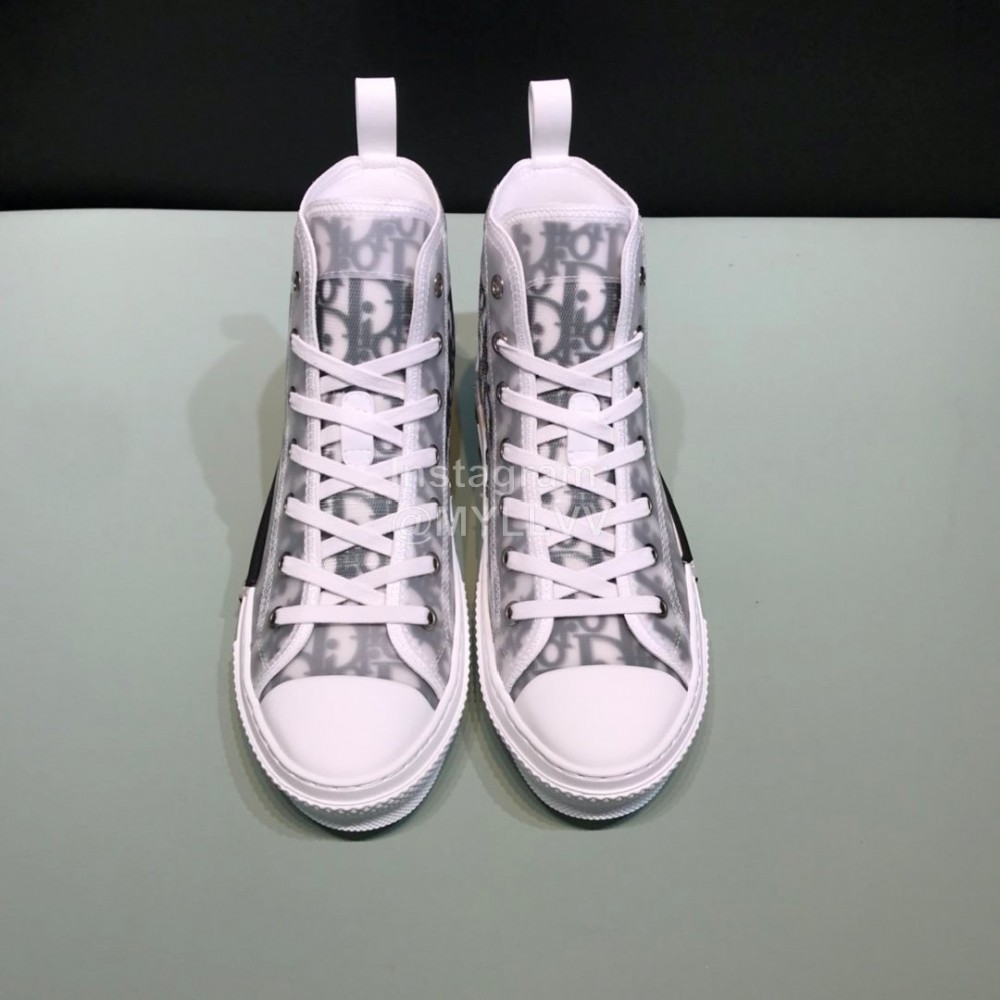 Dior Classic Oblique Printed High Top Couple Casual Shoes 