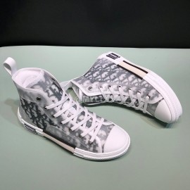 Dior Classic Oblique Printed High Top Couple Casual Shoes 