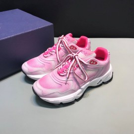 Dior Dyeing Printing Leather Sneakers For Men And Women Pink