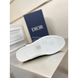 Dior Oblique Printed Leisure Shoes For Men And Women White