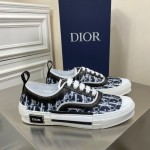 Dior Black Oblique Printed Leisure Shoes For Men And Women 