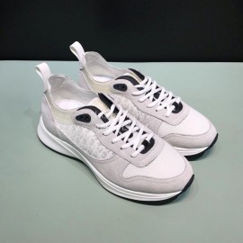 Dior Oblique Printed Suede Sneakers For Men And Women White