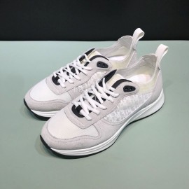 Dior Oblique Printed Suede Sneakers For Men And Women White