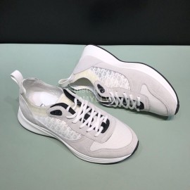 Dior Oblique Printed Suede Sneakers For Men And Women White