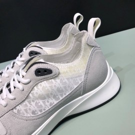 Dior Oblique Printed Suede Sneakers For Men And Women White
