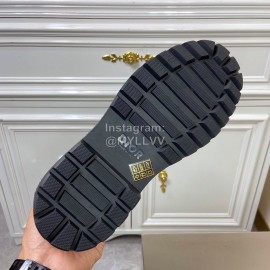 Dior Oblique Printed Leather High Top Casual Boots For Men Brown