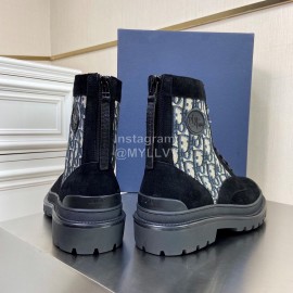 Dior Oblique Printed Leather High Top Black Casual Boots For Men 