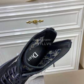 Dior Oblique Printed Leather High Top Black Casual Boots For Men 