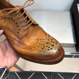 Dior Washed Calf Leather Lace Up Business Shoes For Men Brown