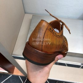 Dior Washed Calf Leather Lace Up Business Shoes For Men Brown