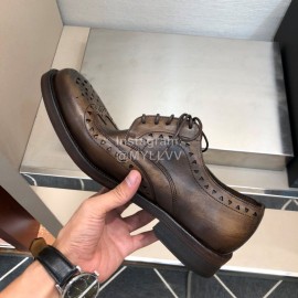 Dior Washed Calf Leather Lace Up Business Shoes For Men Coffee