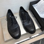 Dior Washed Calf Leather Lace Up Business Shoes For Men Black