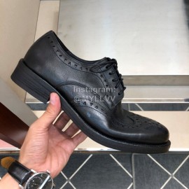 Dior Washed Calf Leather Lace Up Business Shoes For Men Black