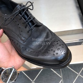 Dior Washed Calf Leather Lace Up Business Shoes For Men Black