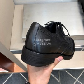 Dior Washed Calf Leather Lace Up Business Shoes For Men Black