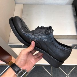 Dior Washed Calf Leather Lace Up Business Shoes For Men Black