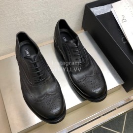 Dior Washed Cowhide Lace Up Business Shoes For Men Black