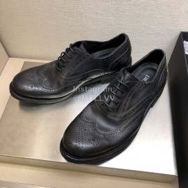 Dior Washed Cowhide Lace Up Business Shoes For Men Black