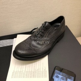 Dior Washed Cowhide Lace Up Business Shoes For Men Black