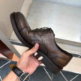 Dior Washed Cowhide Lace Up Casual Business Shoes For Men Brown