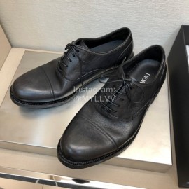 Dior Washed Cowhide Lace Up Casual Business Shoes For Men Black