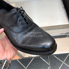 Dior Washed Cowhide Lace Up Casual Business Shoes For Men Black